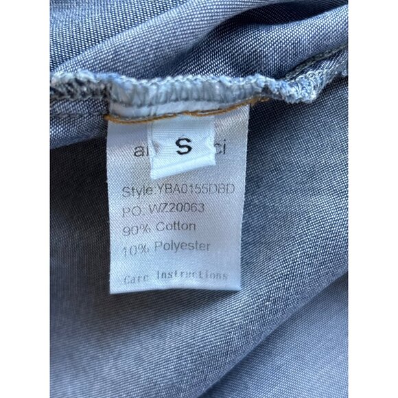 anna-kaci Dress Size Small Sleeveless Blue Long Maxi Button Front Sheath Pockets - Picture 9 of 10